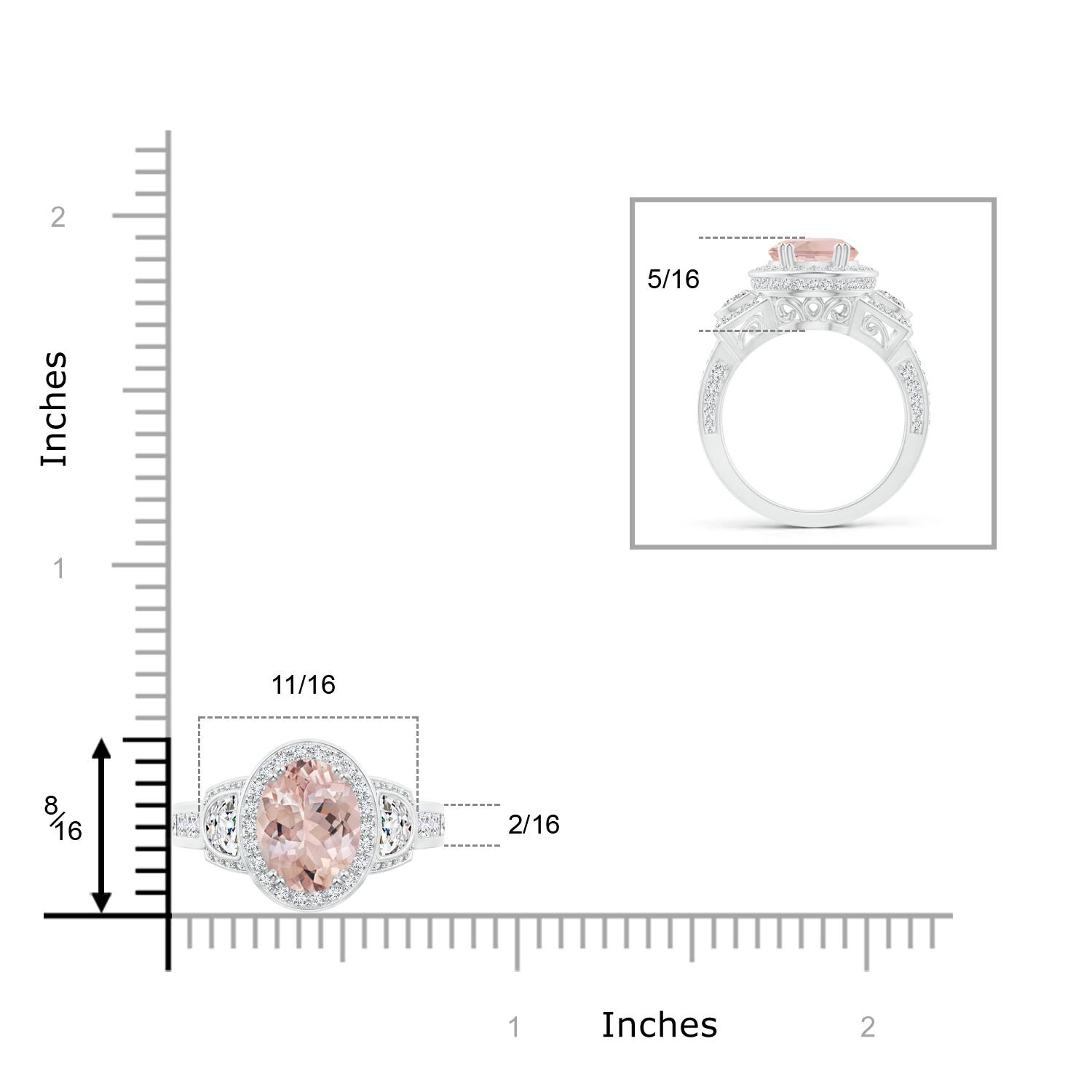 AA - Morganite / 3.69 CT / 14 KT White Gold