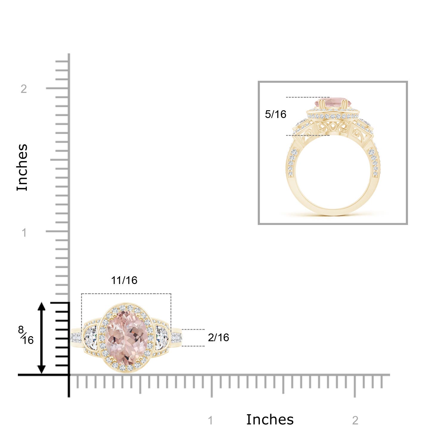 AA - Morganite / 3.69 CT / 14 KT Yellow Gold