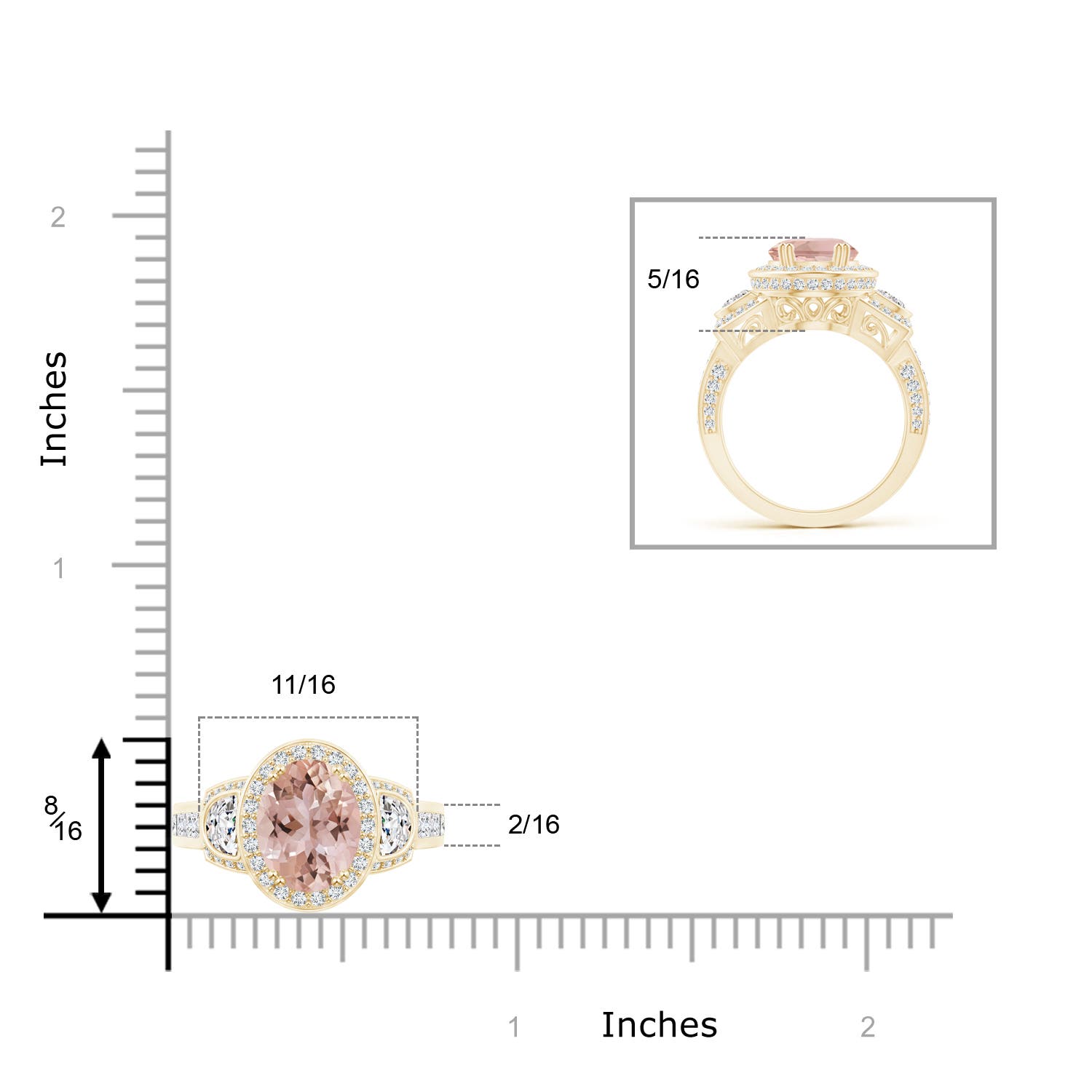 AAA - Morganite / 3.69 CT / 14 KT Yellow Gold