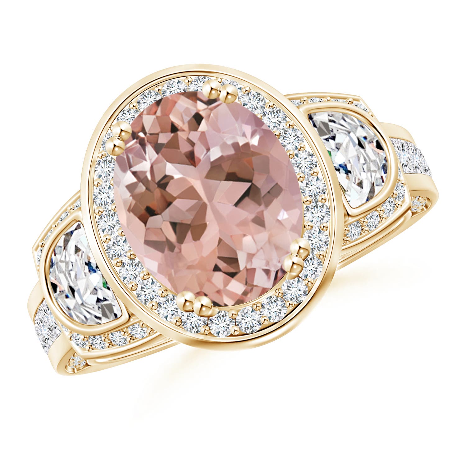 AAAA - Morganite / 3.69 CT / 14 KT Yellow Gold