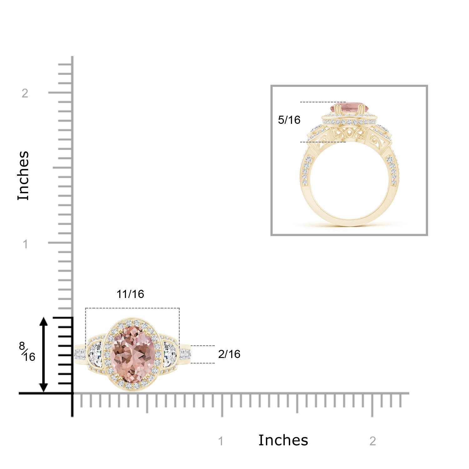 AAAA - Morganite / 3.69 CT / 14 KT Yellow Gold