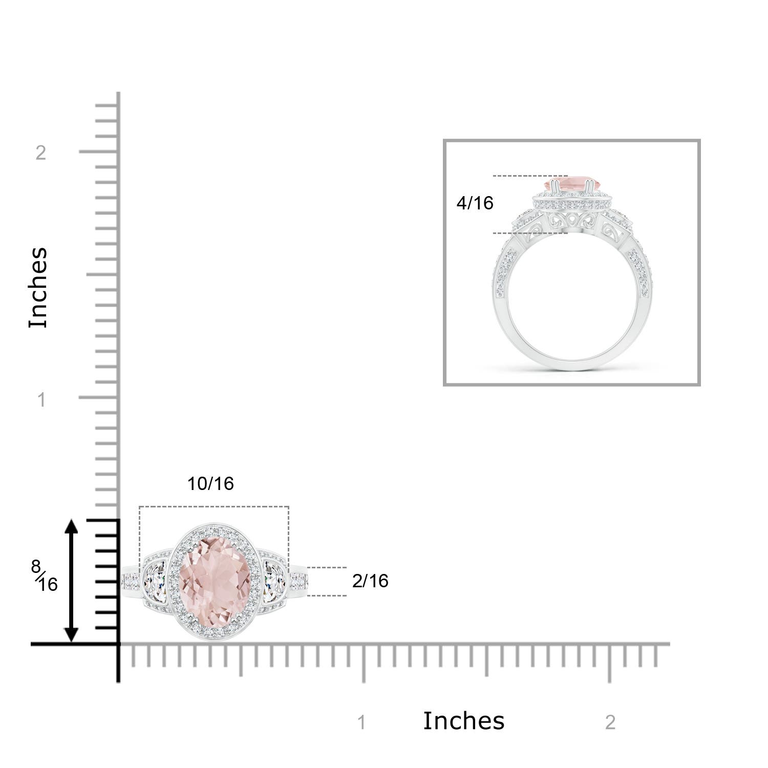 A - Morganite / 2.6 CT / 14 KT White Gold