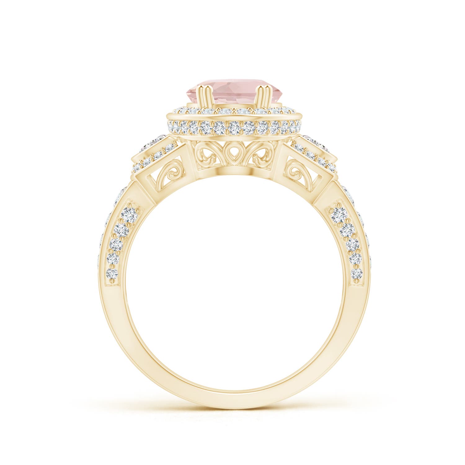 A - Morganite / 2.6 CT / 14 KT Yellow Gold