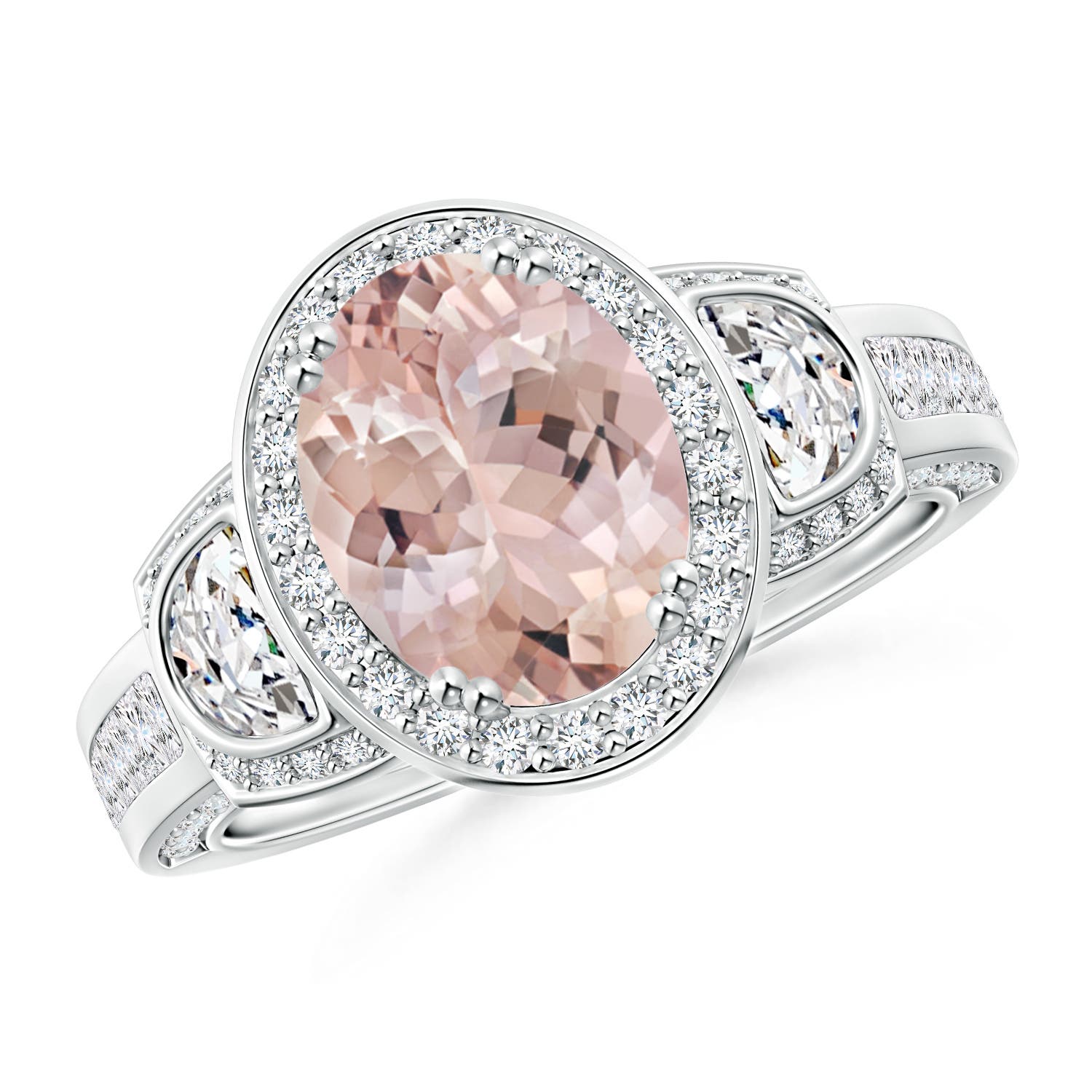 AA - Morganite / 2.6 CT / 14 KT White Gold