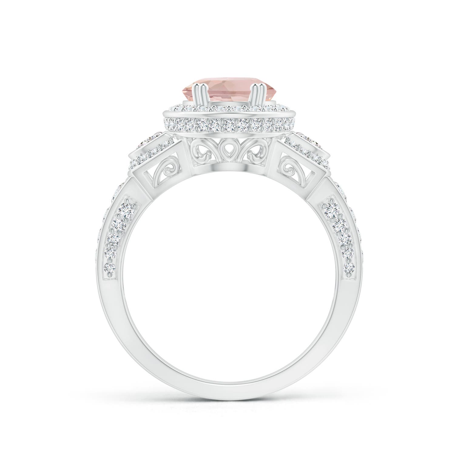 AA - Morganite / 2.6 CT / 14 KT White Gold