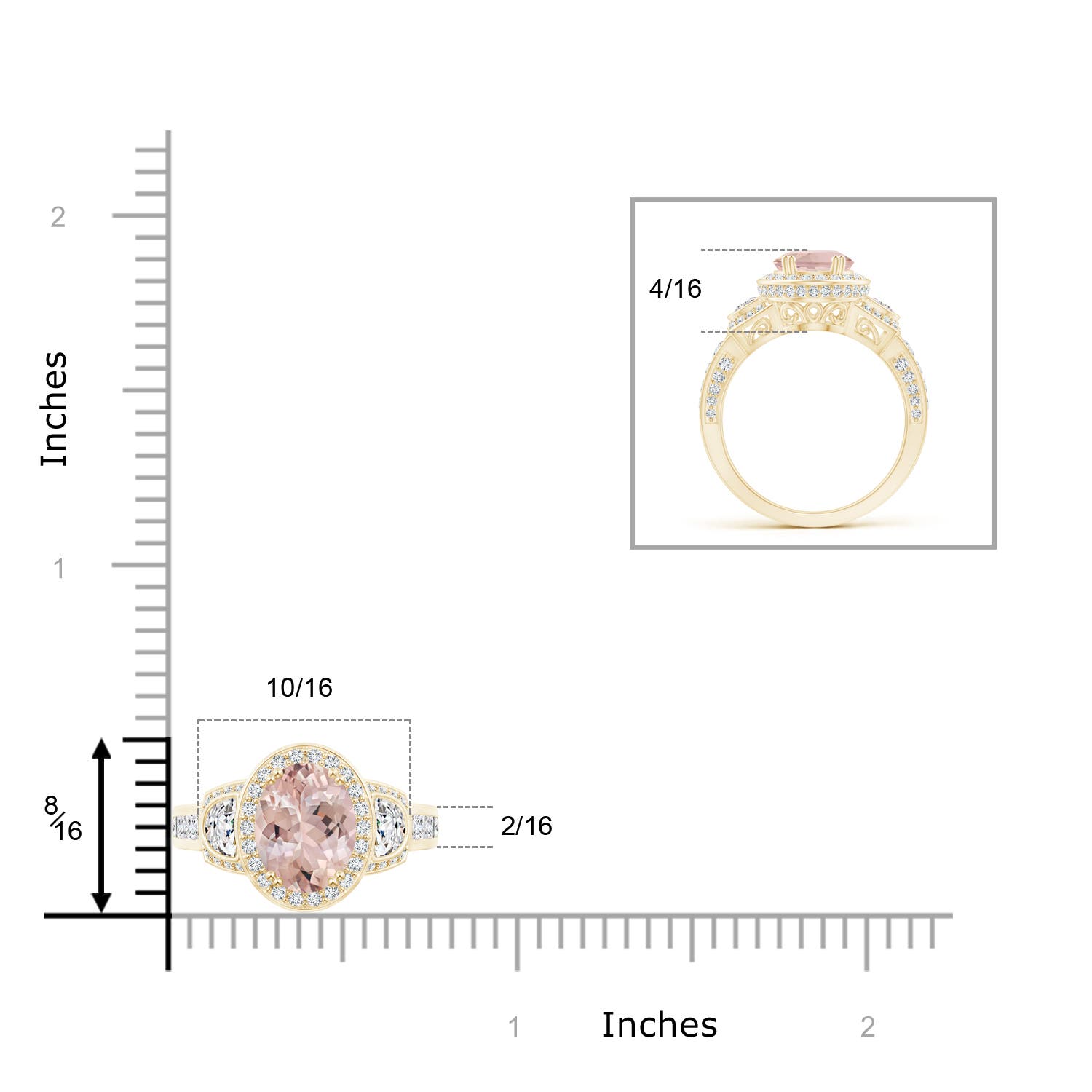 AA - Morganite / 2.6 CT / 14 KT Yellow Gold