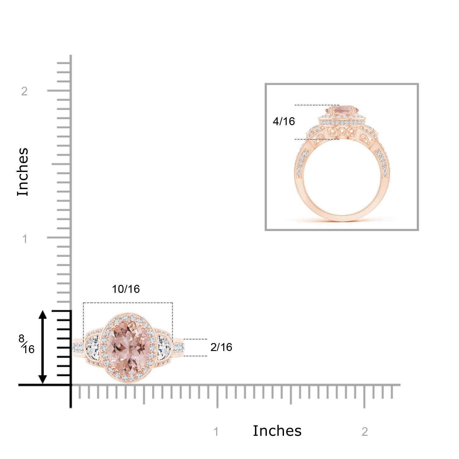 AAA - Morganite / 2.6 CT / 14 KT Rose Gold