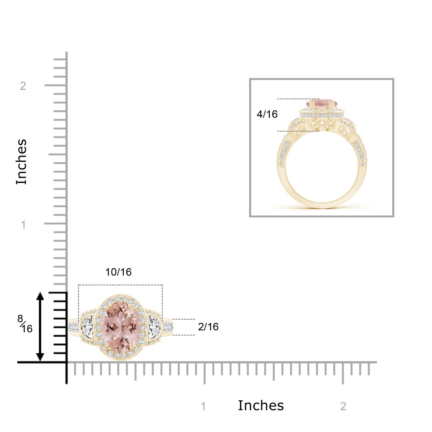 AAA - Morganite / 2.6 CT / 14 KT Yellow Gold