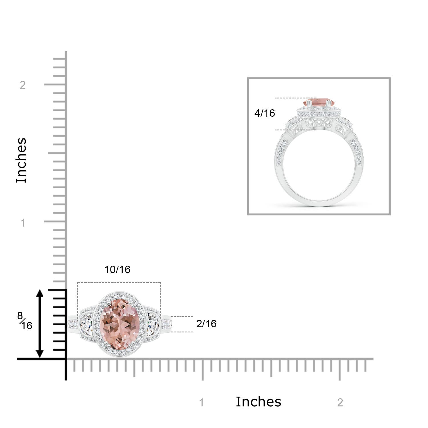 AAAA - Morganite / 2.6 CT / 14 KT White Gold