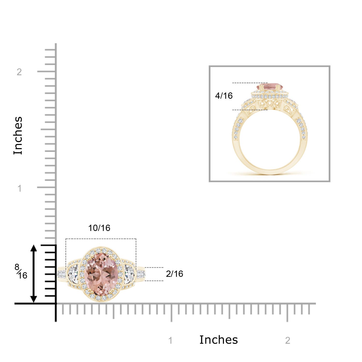 AAAA - Morganite / 2.6 CT / 14 KT Yellow Gold