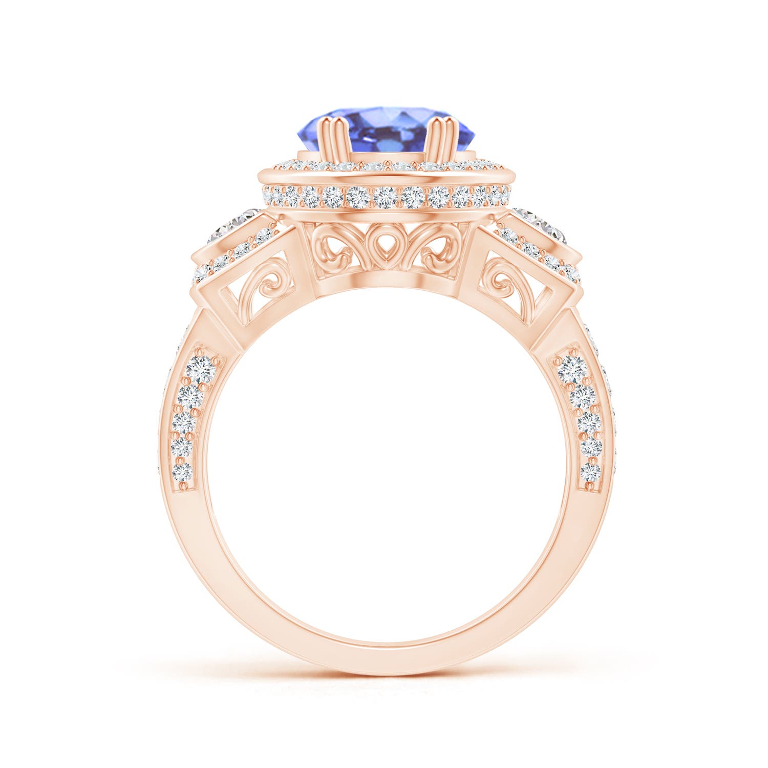 A - Tanzanite / 4.09 CT / 14 KT Rose Gold