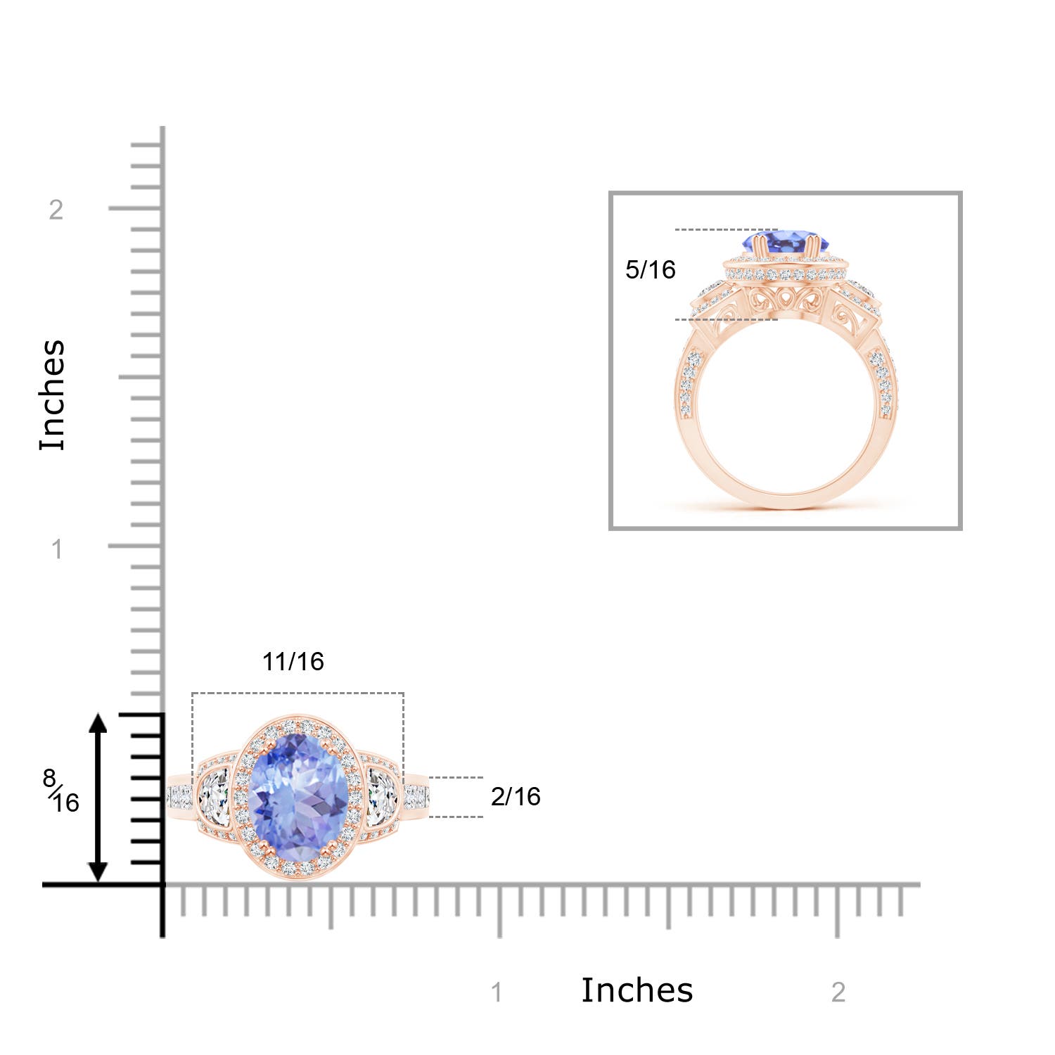 A - Tanzanite / 4.09 CT / 14 KT Rose Gold