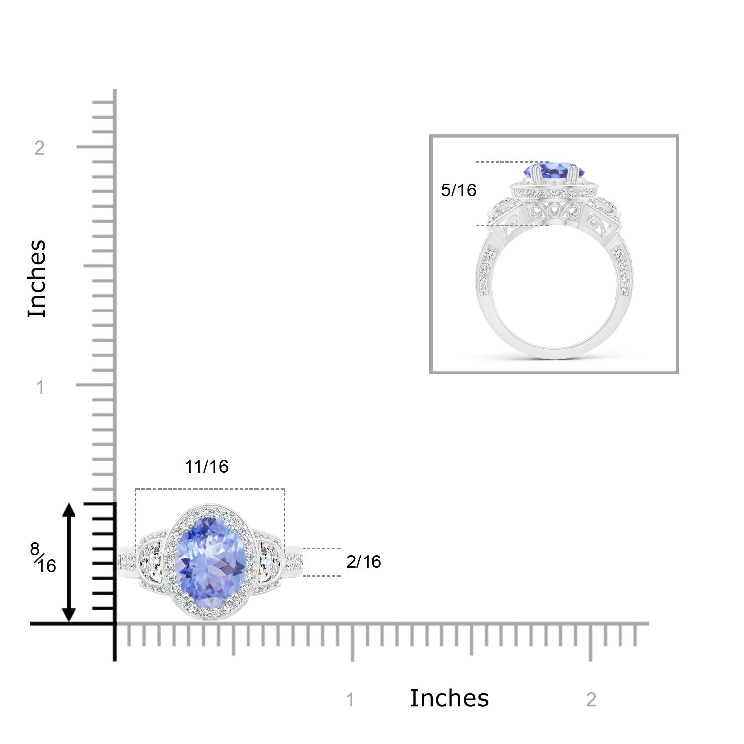 A - Tanzanite / 4.09 CT / 14 KT White Gold