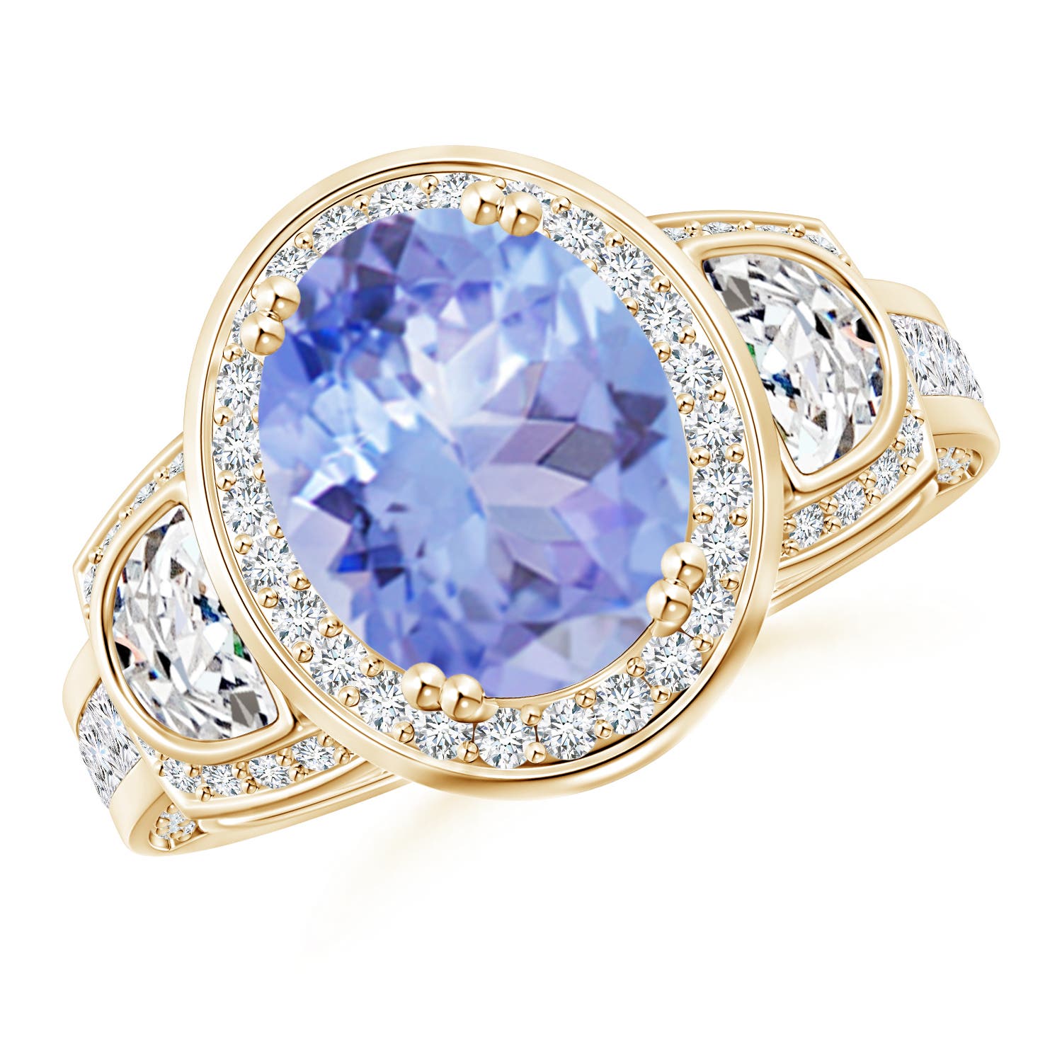 A - Tanzanite / 4.09 CT / 14 KT Yellow Gold