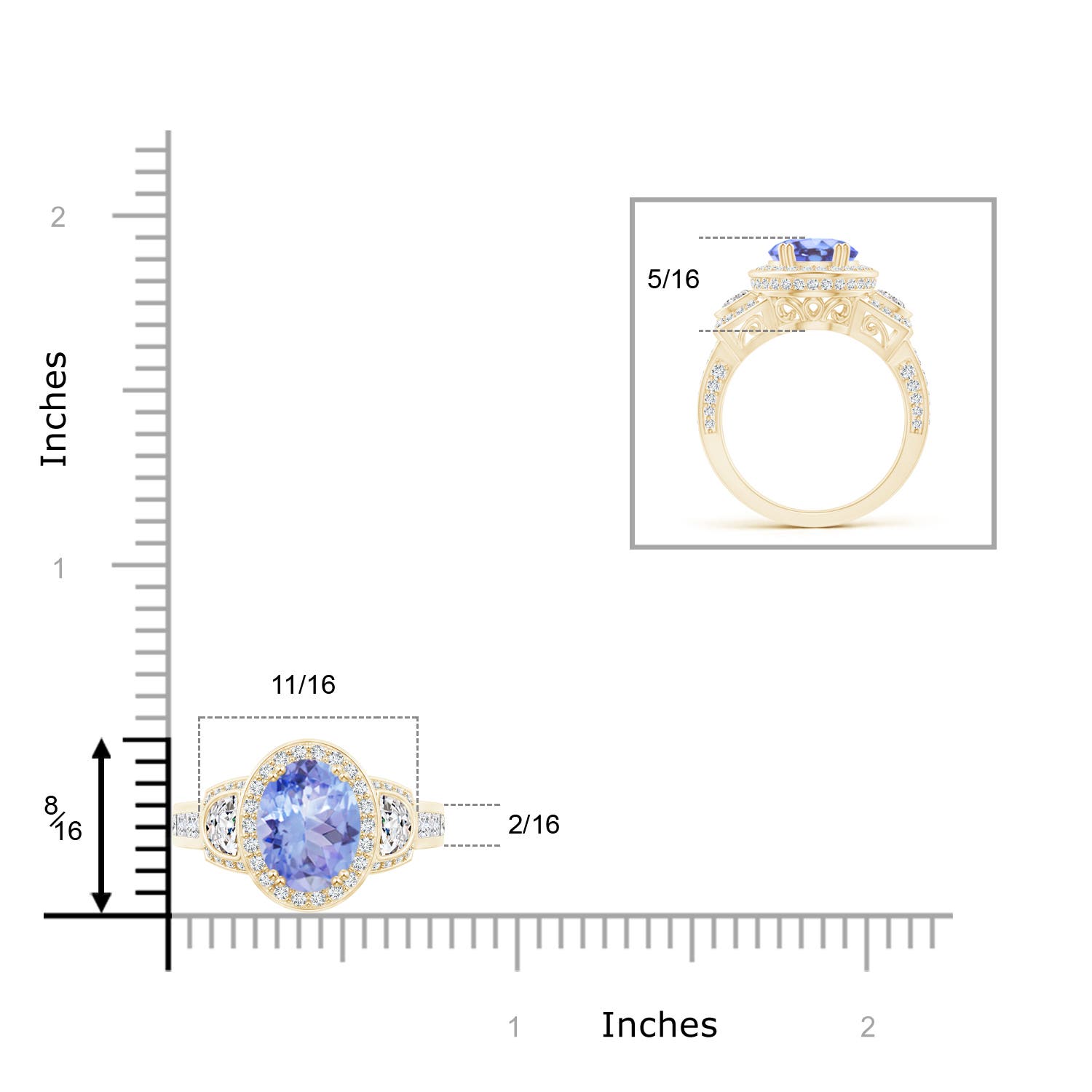 A - Tanzanite / 4.09 CT / 14 KT Yellow Gold