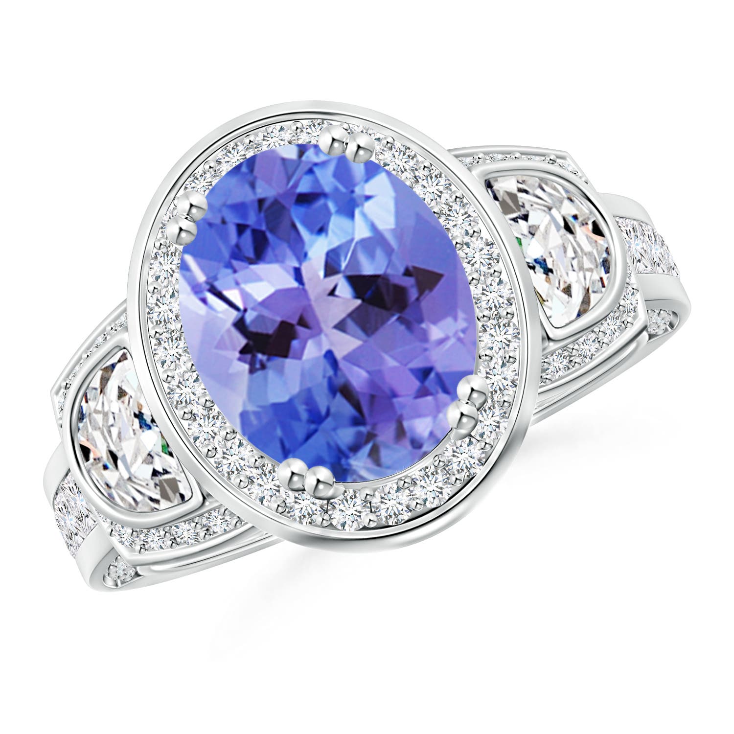 AA - Tanzanite / 4.09 CT / 14 KT White Gold