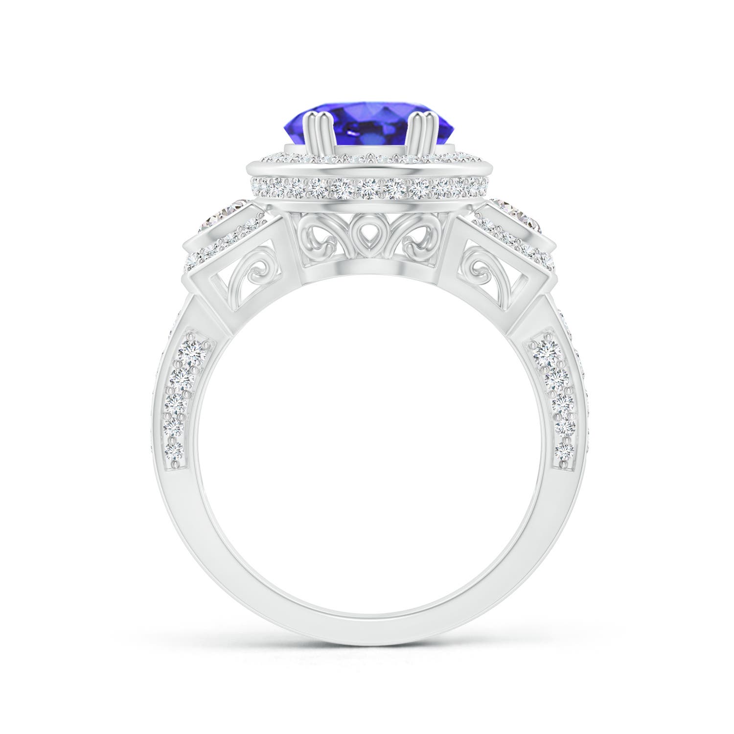 AA - Tanzanite / 4.09 CT / 14 KT White Gold