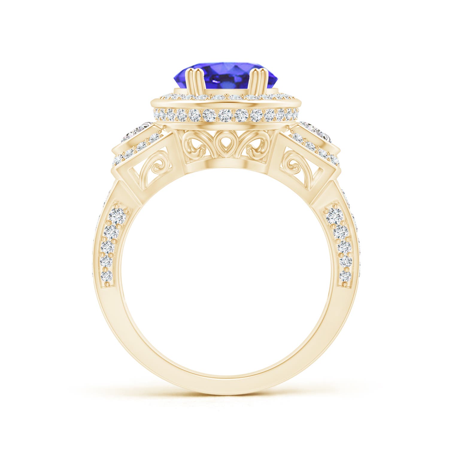 AA - Tanzanite / 4.09 CT / 14 KT Yellow Gold