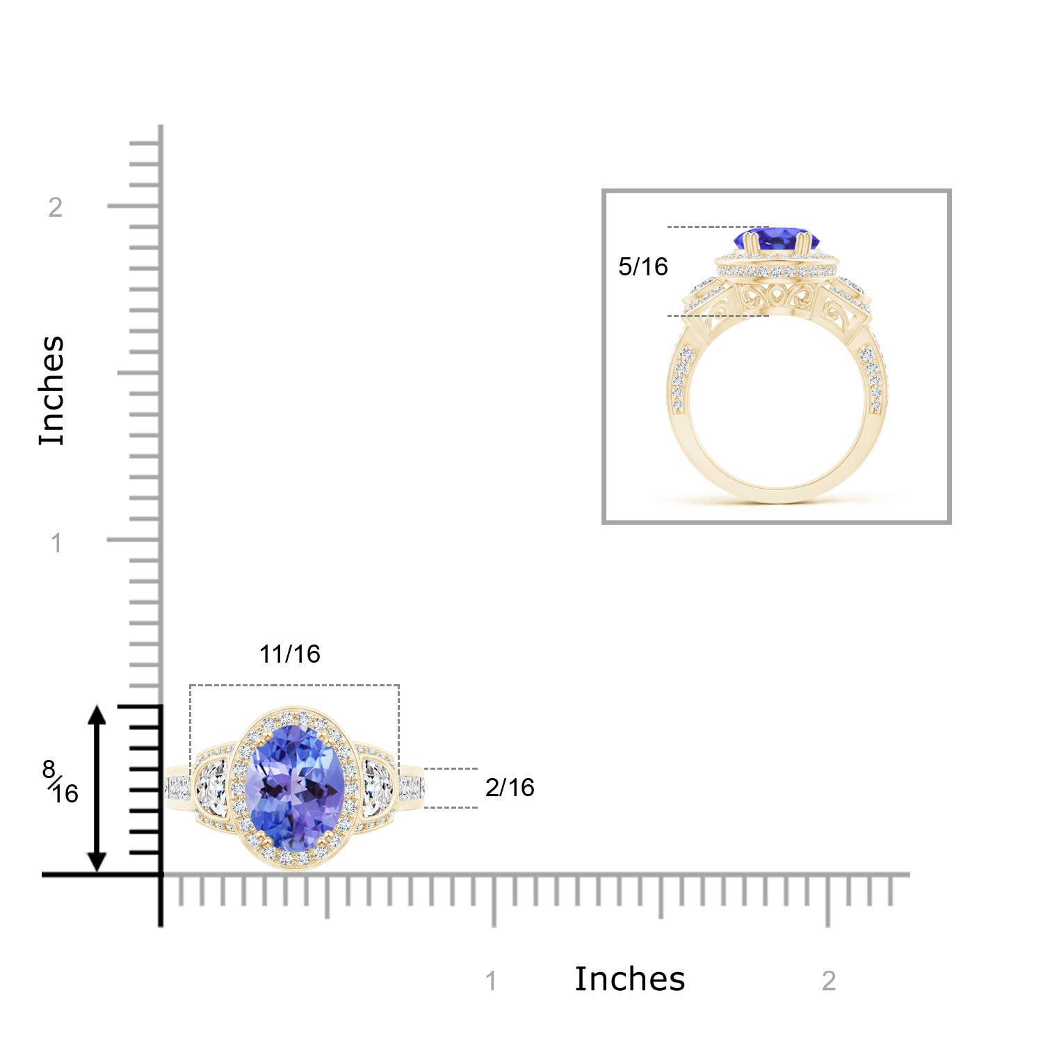 AA - Tanzanite / 4.09 CT / 14 KT Yellow Gold