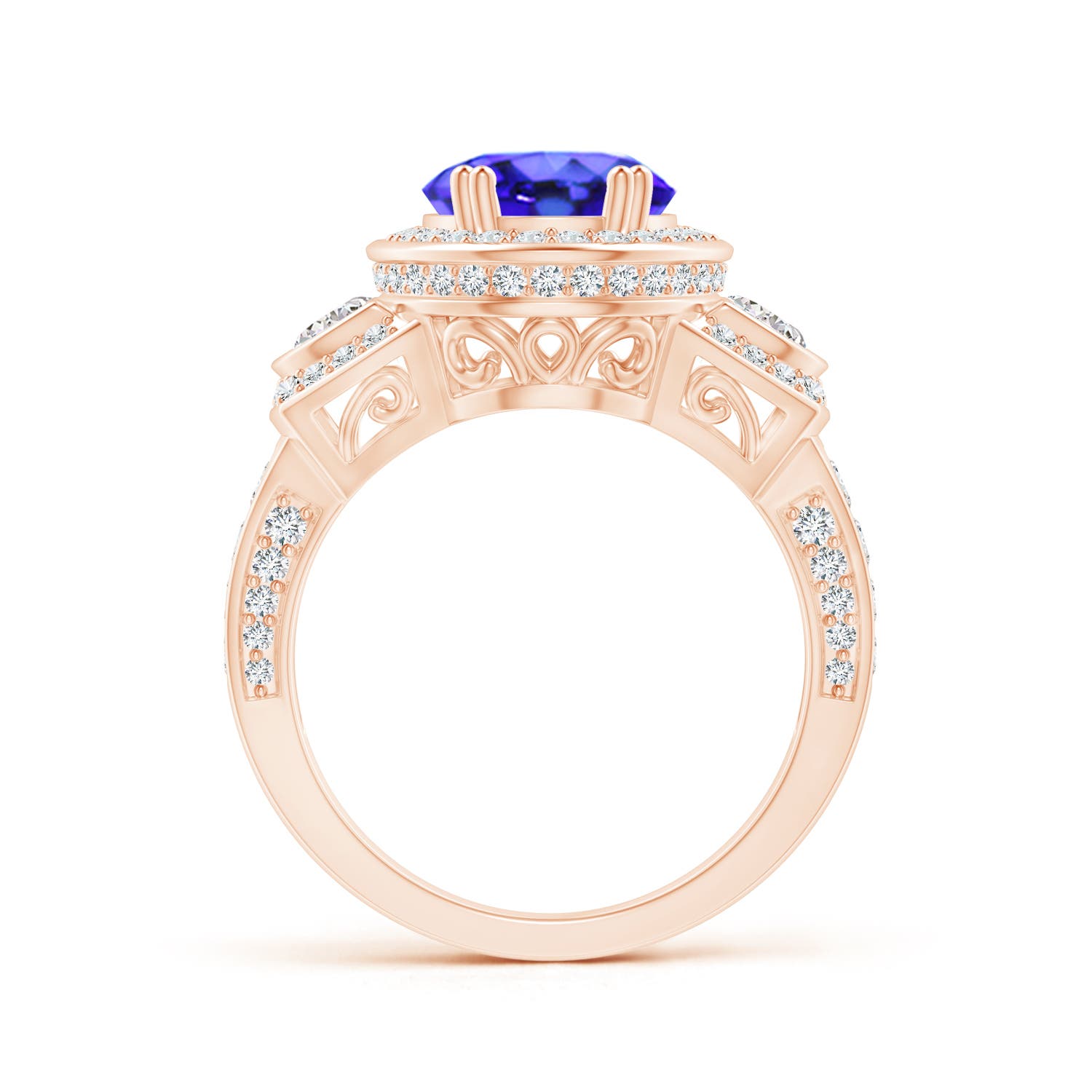 AAA - Tanzanite / 4.09 CT / 14 KT Rose Gold