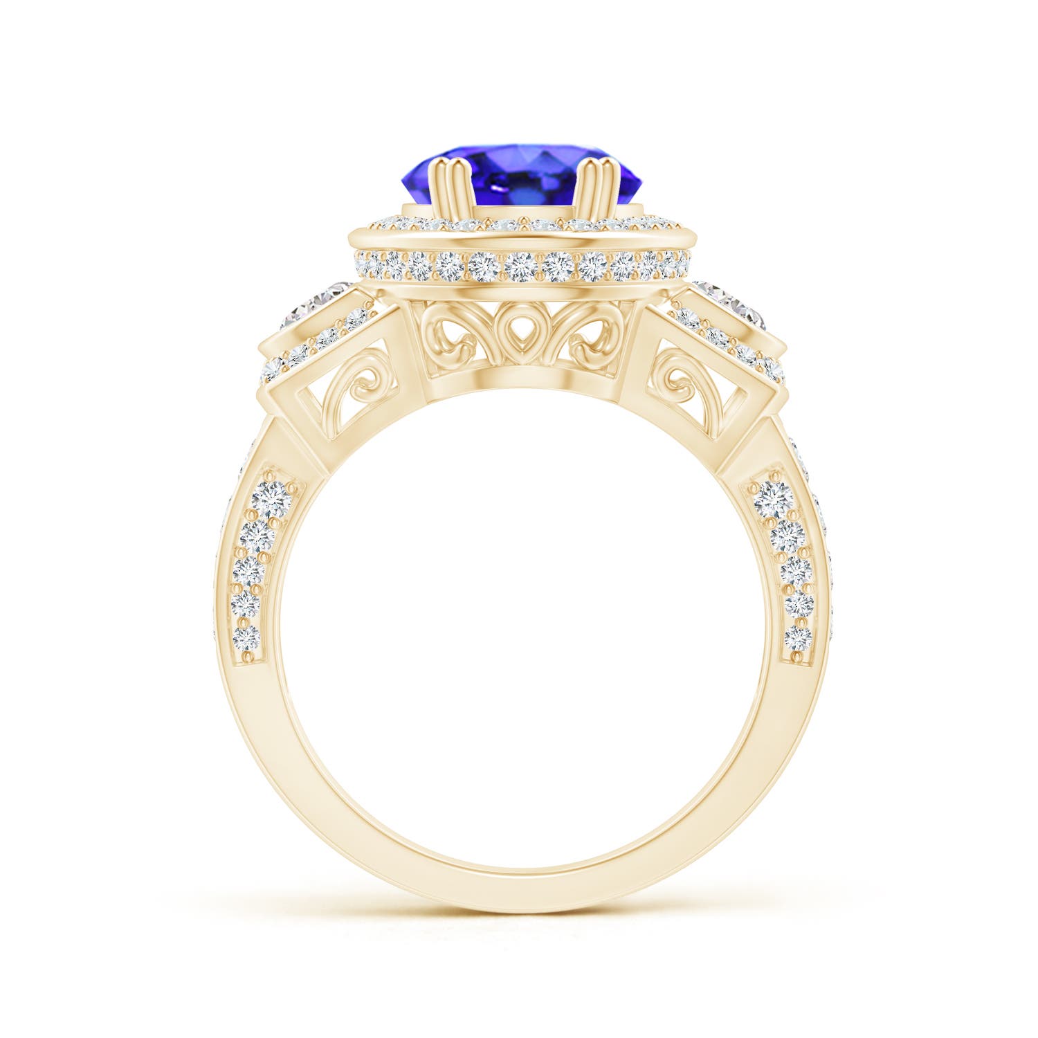 AAA - Tanzanite / 4.09 CT / 14 KT Yellow Gold