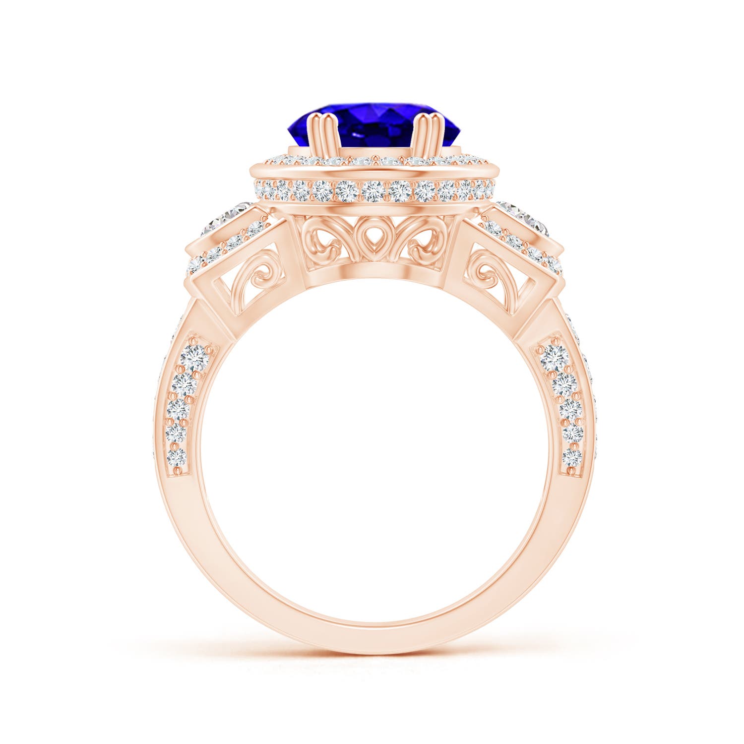 AAAA - Tanzanite / 4.09 CT / 14 KT Rose Gold