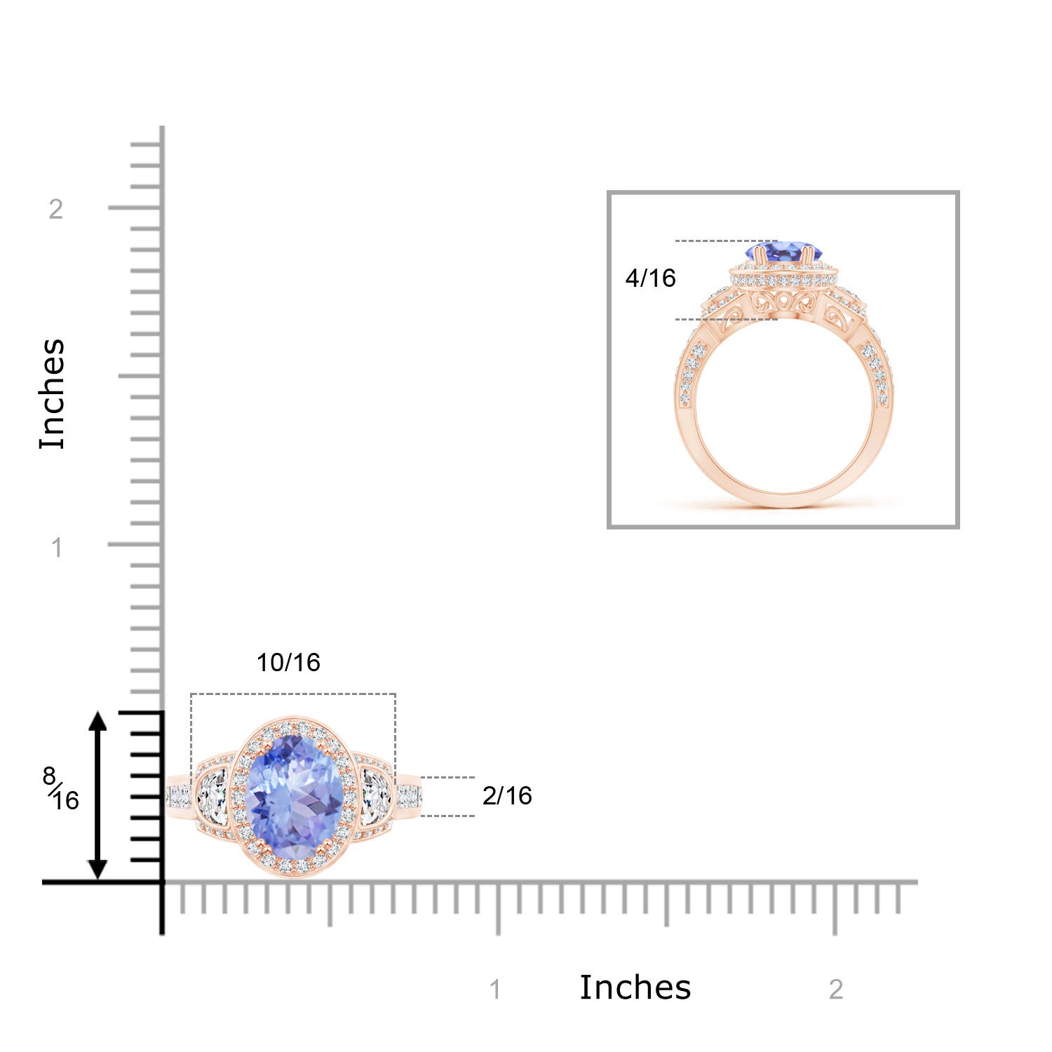 A - Tanzanite / 2.85 CT / 14 KT Rose Gold