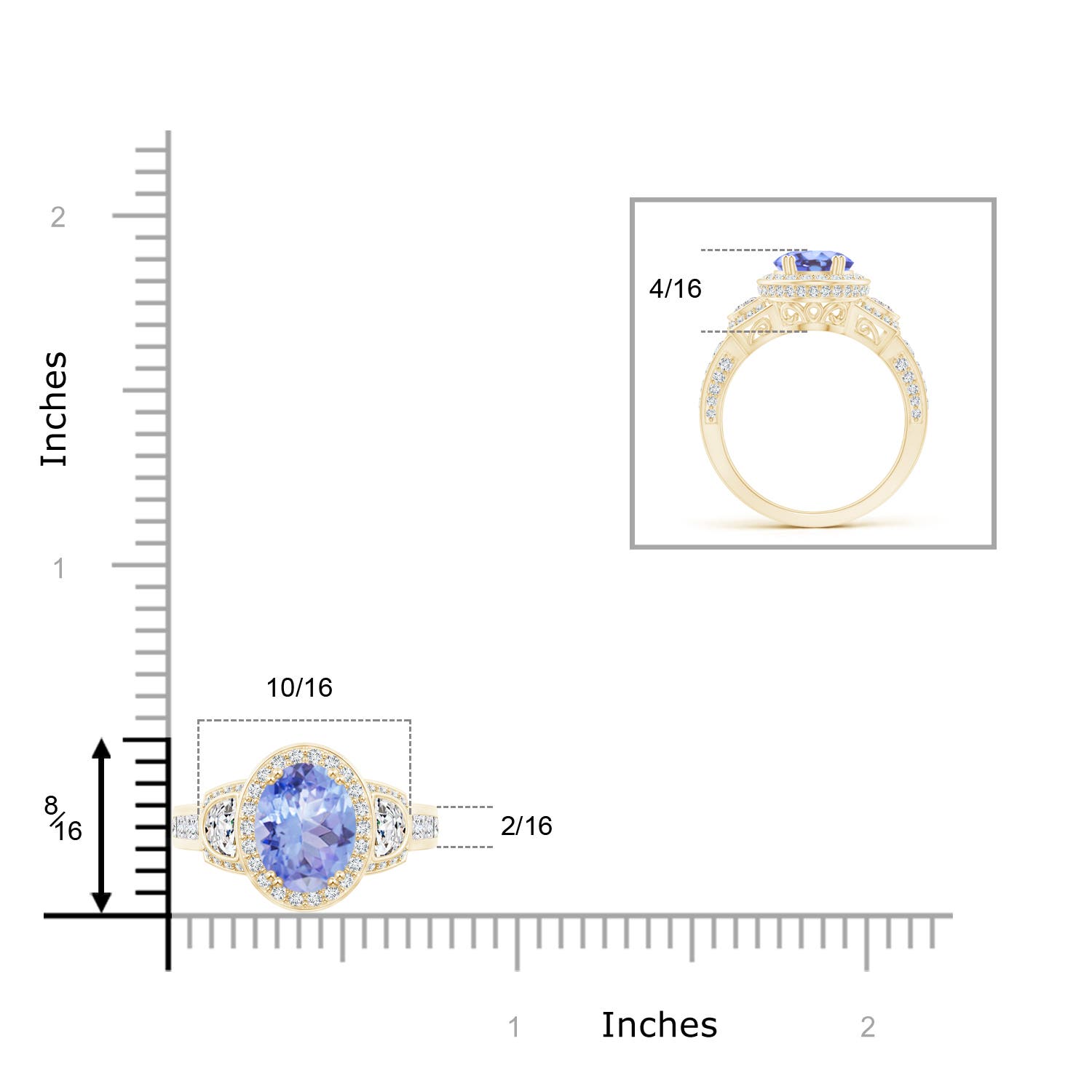 A - Tanzanite / 2.85 CT / 14 KT Yellow Gold