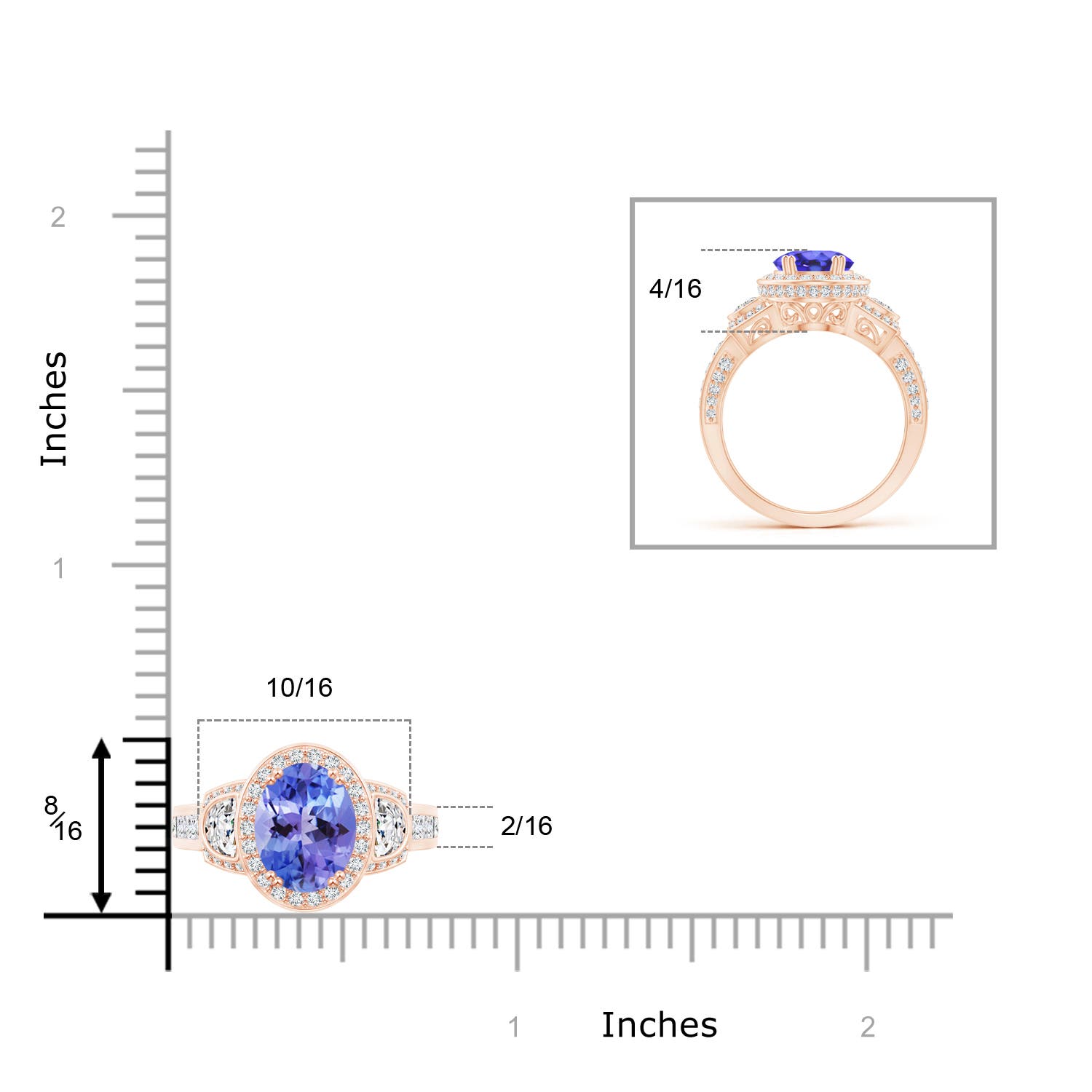 AA - Tanzanite / 2.85 CT / 14 KT Rose Gold