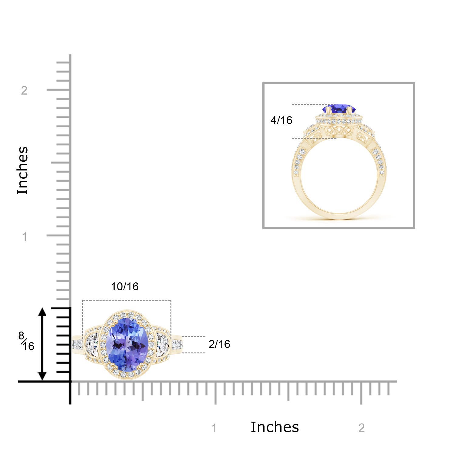 AA - Tanzanite / 2.85 CT / 14 KT Yellow Gold