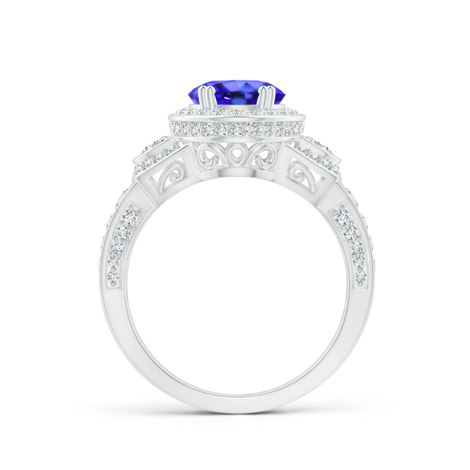 AAA - Tanzanite / 2.85 CT / 14 KT White Gold