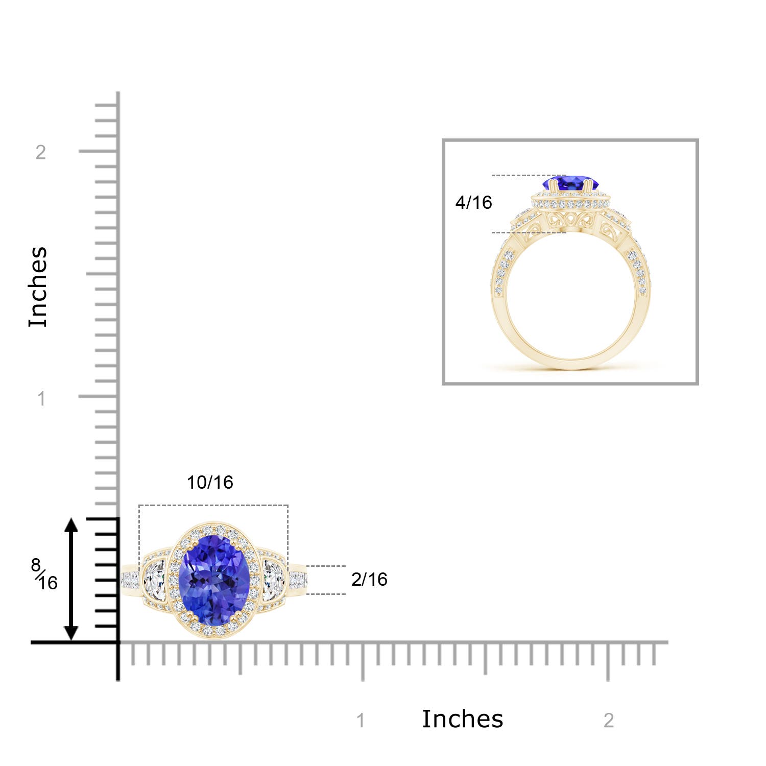 AAA - Tanzanite / 2.85 CT / 14 KT Yellow Gold