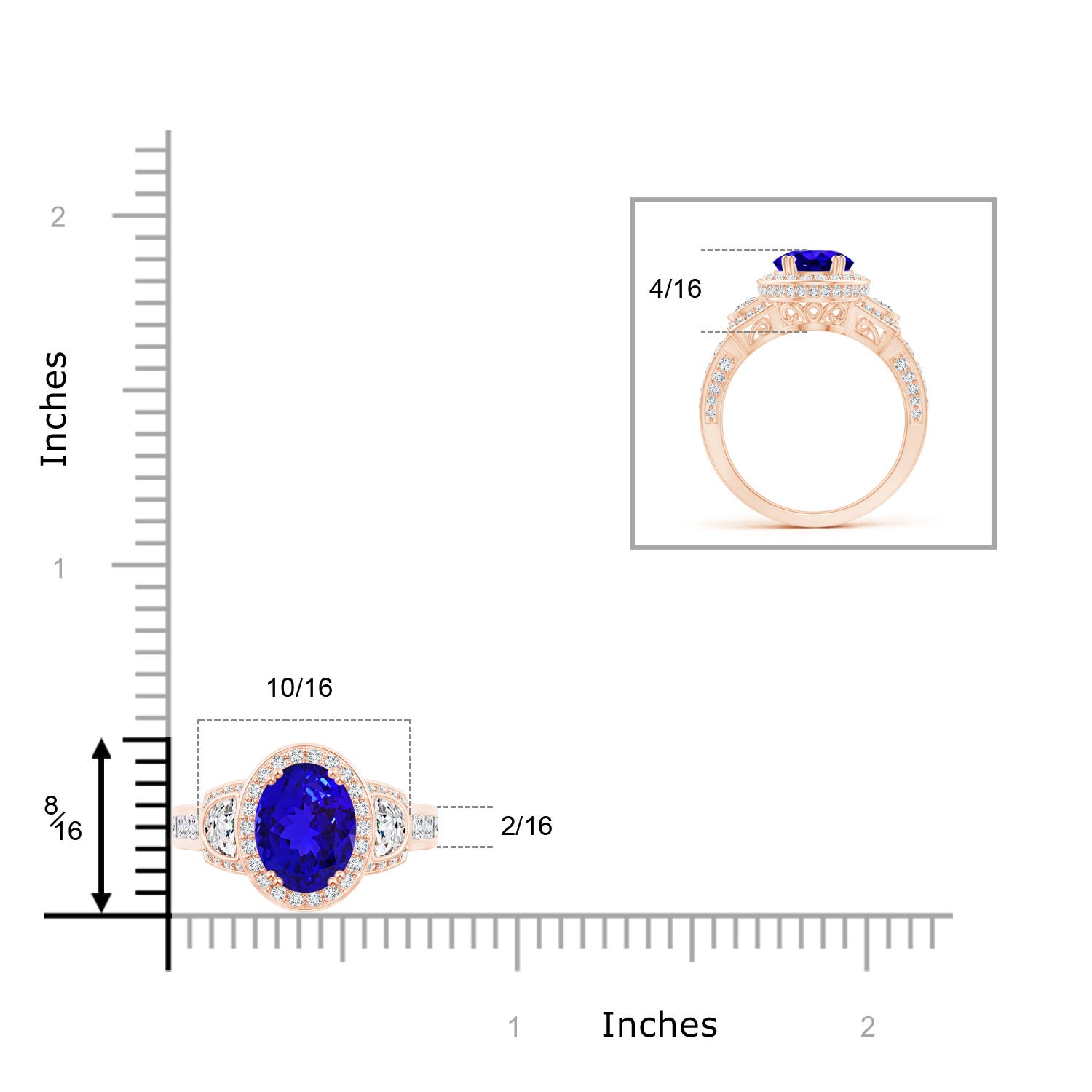 AAAA - Tanzanite / 2.85 CT / 14 KT Rose Gold