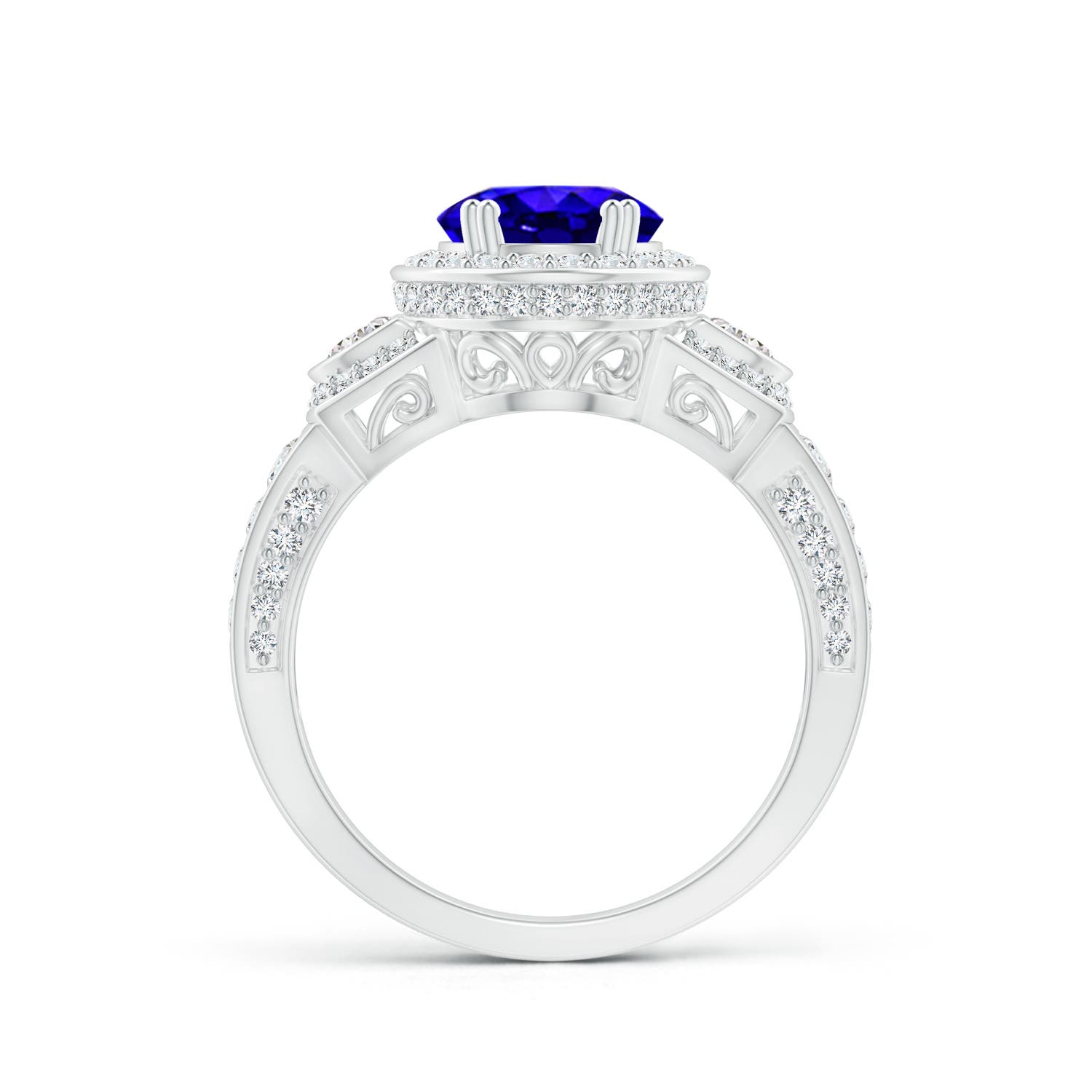 AAAA - Tanzanite / 2.85 CT / 14 KT White Gold