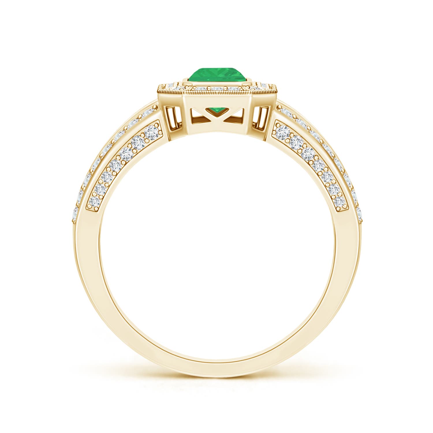 A - Emerald / 0.92 CT / 14 KT Yellow Gold