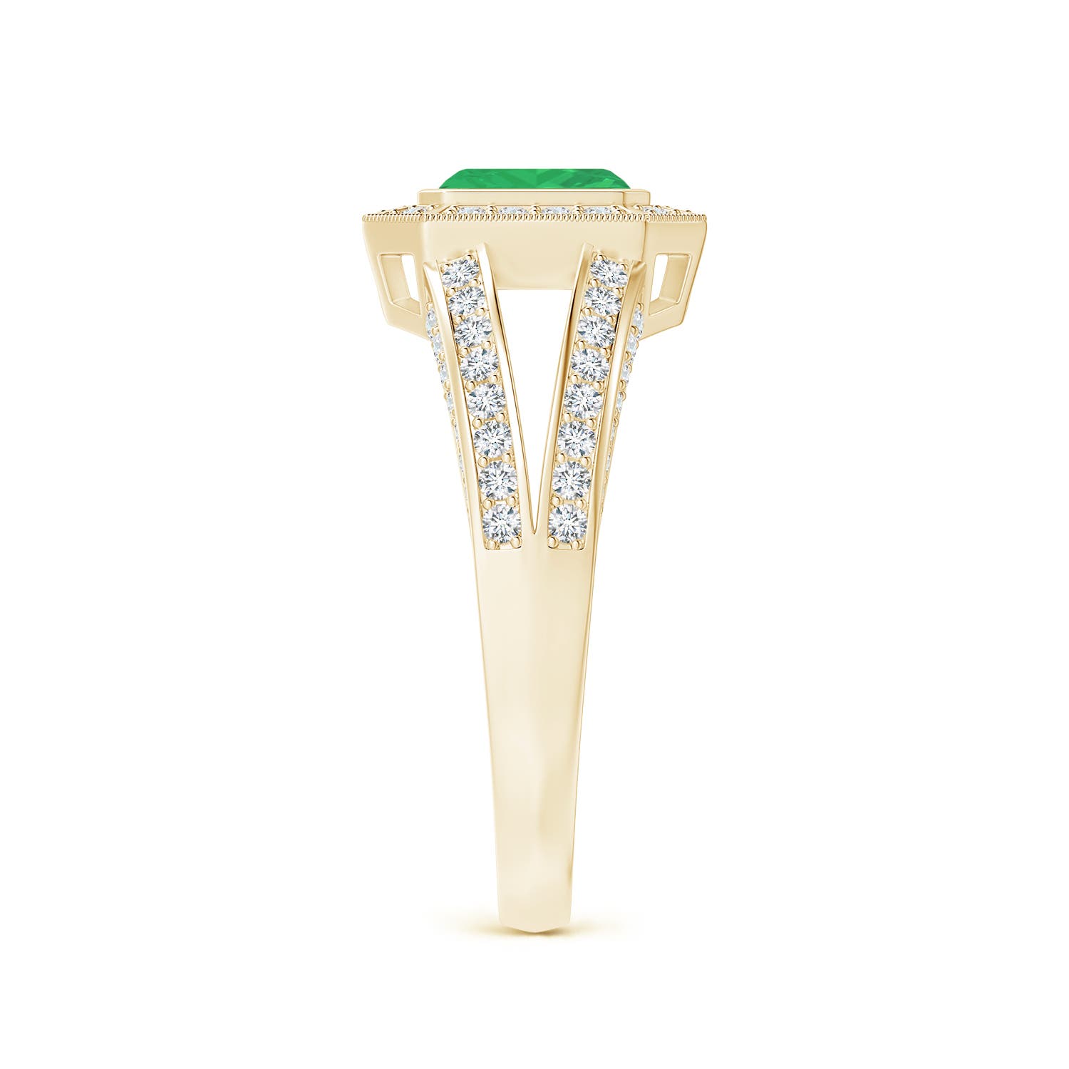 A - Emerald / 0.92 CT / 14 KT Yellow Gold