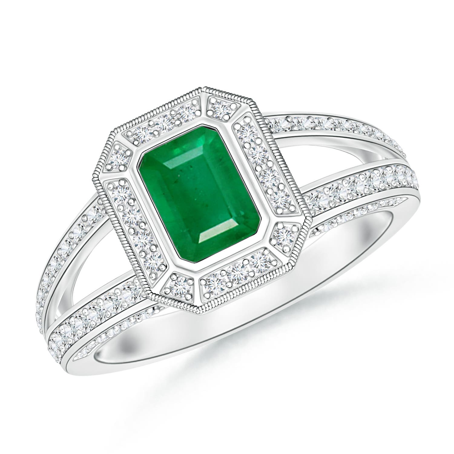 AA - Emerald / 0.92 CT / 14 KT White Gold