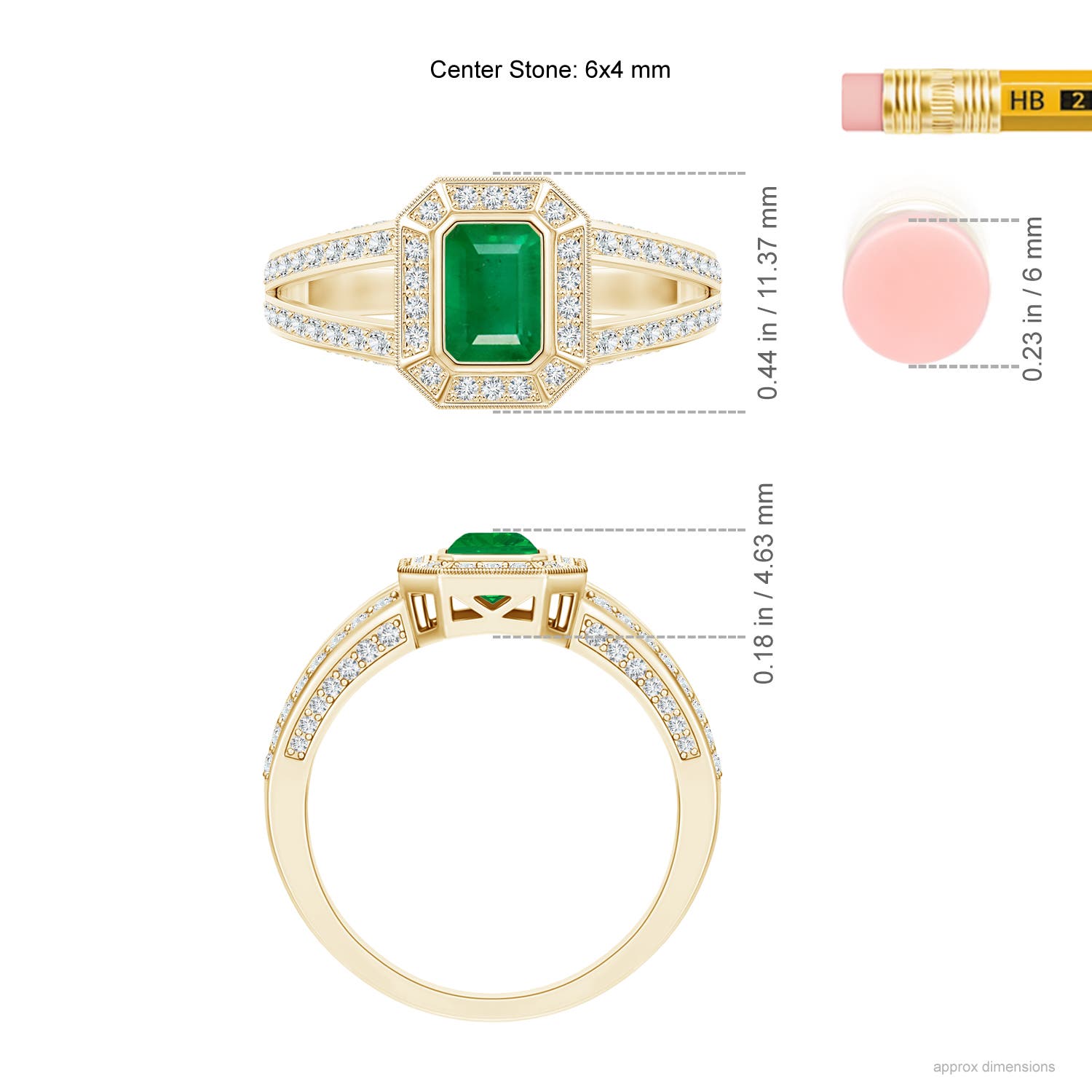 AA - Emerald / 0.92 CT / 14 KT Yellow Gold