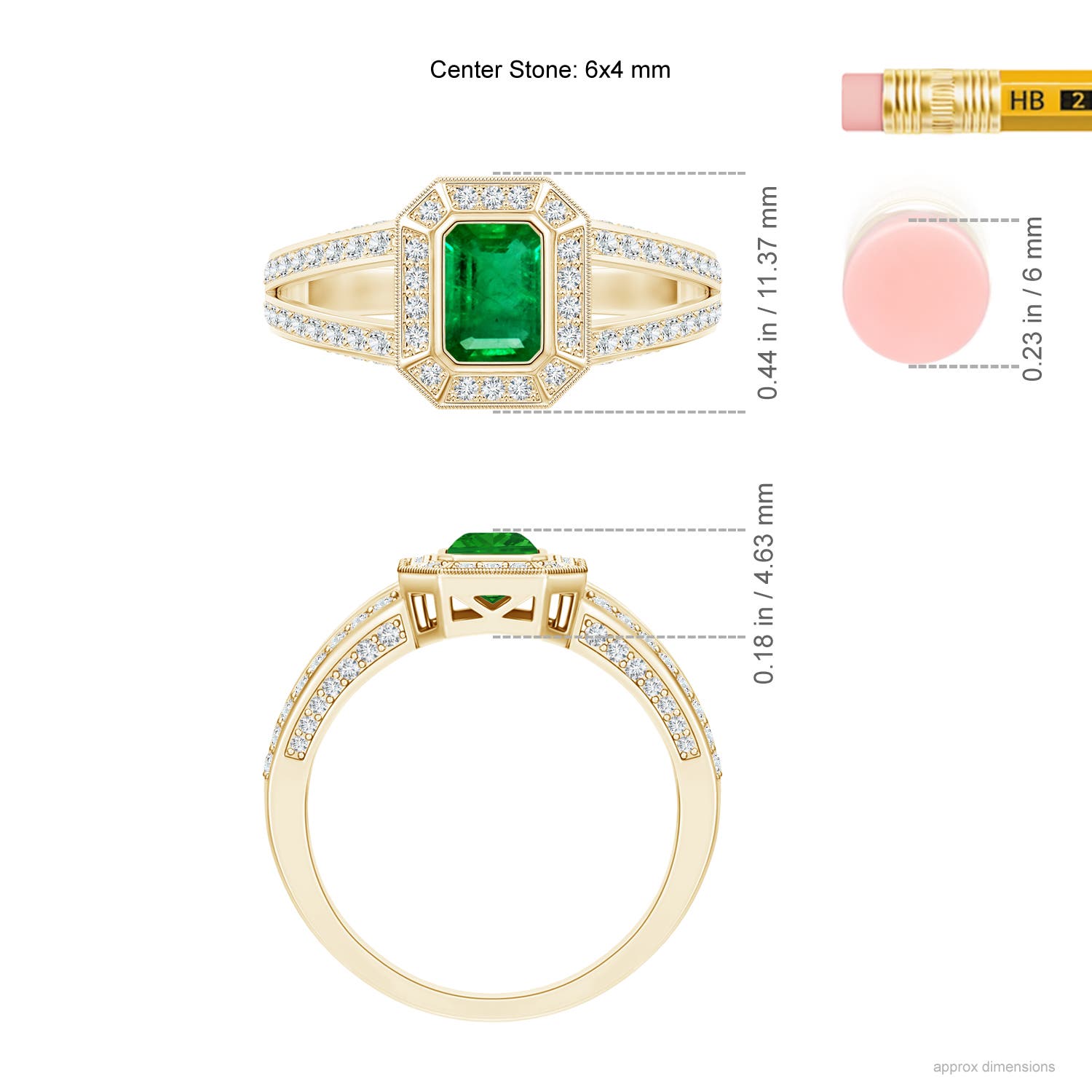 AAA - Emerald / 0.92 CT / 14 KT Yellow Gold