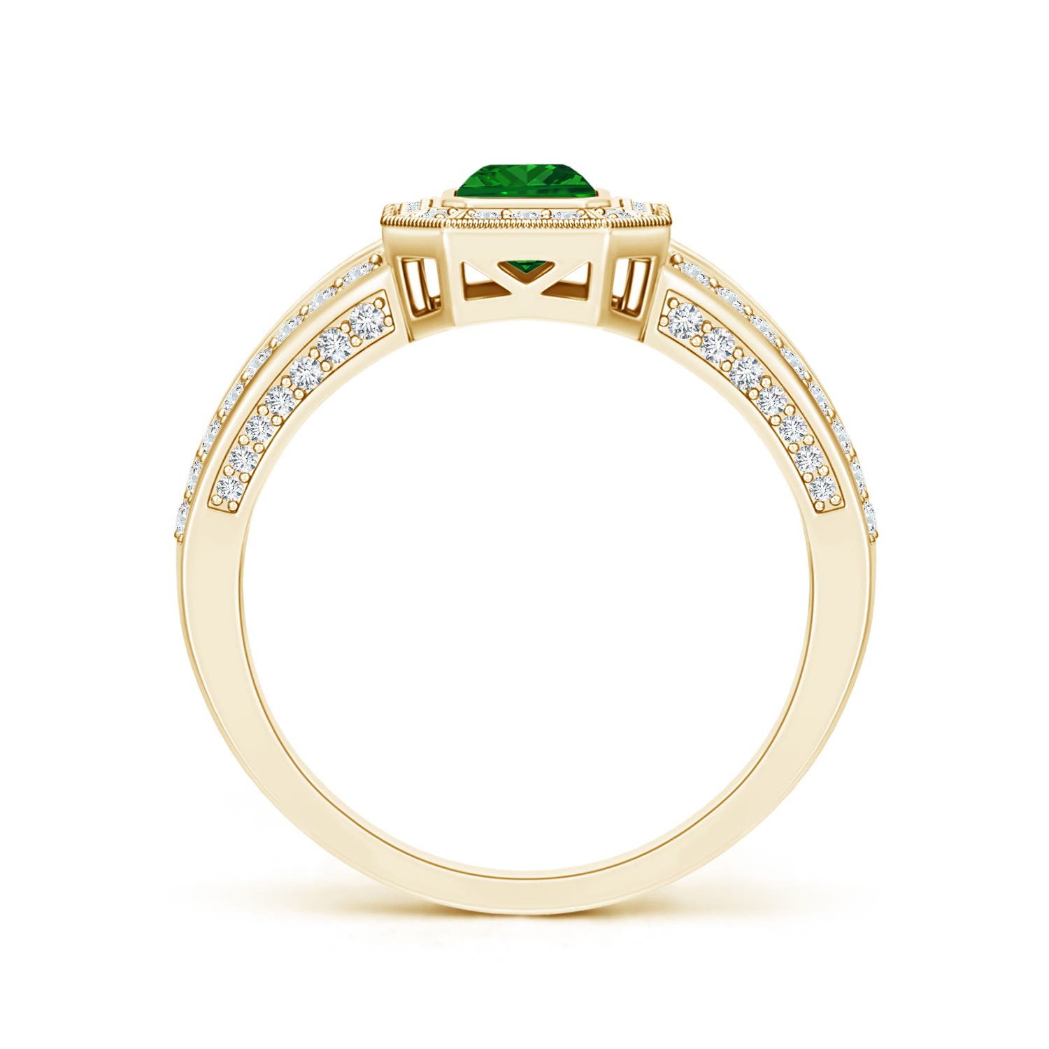 AAAA - Emerald / 0.92 CT / 14 KT Yellow Gold