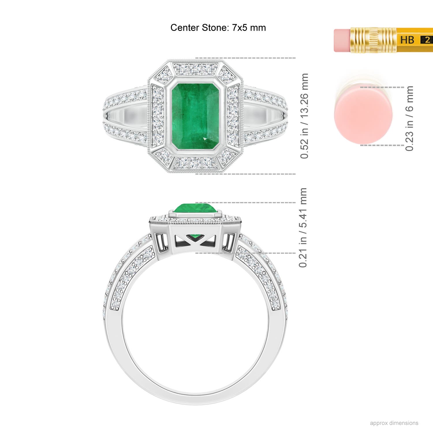 A - Emerald / 1.57 CT / 14 KT White Gold