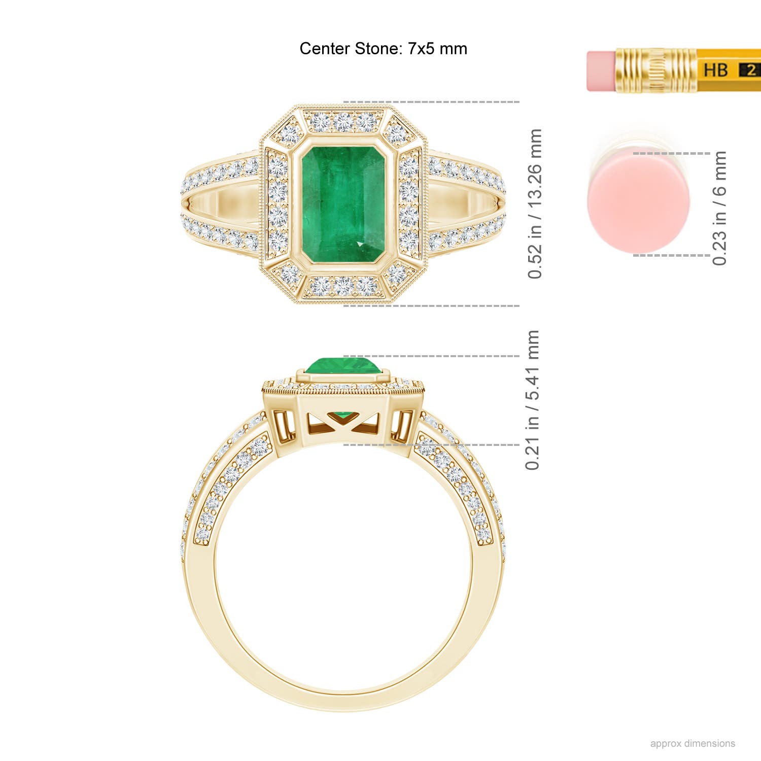 A - Emerald / 1.57 CT / 14 KT Yellow Gold