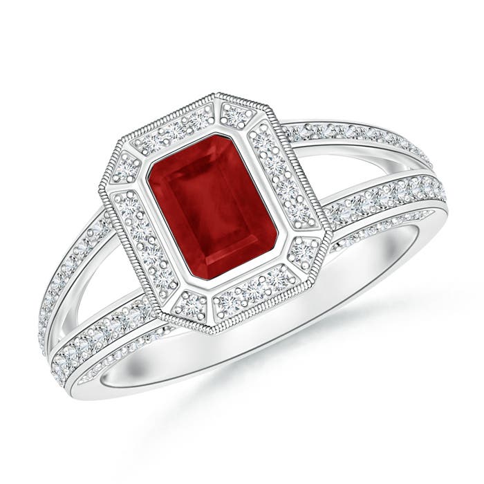 AA - Ruby / 1.06 CT / 14 KT White Gold