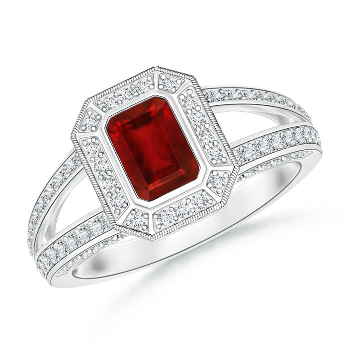 AAAA - Ruby / 1.06 CT / 14 KT White Gold