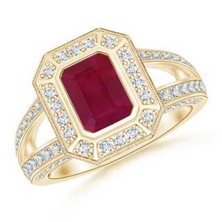 Emerald Cut A Ruby