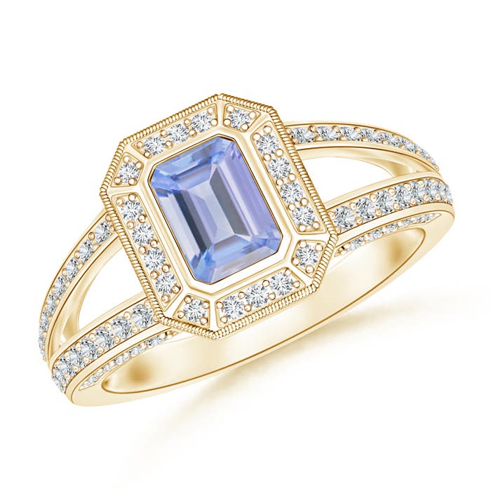 A - Tanzanite / 1.01 CT / 14 KT Yellow Gold