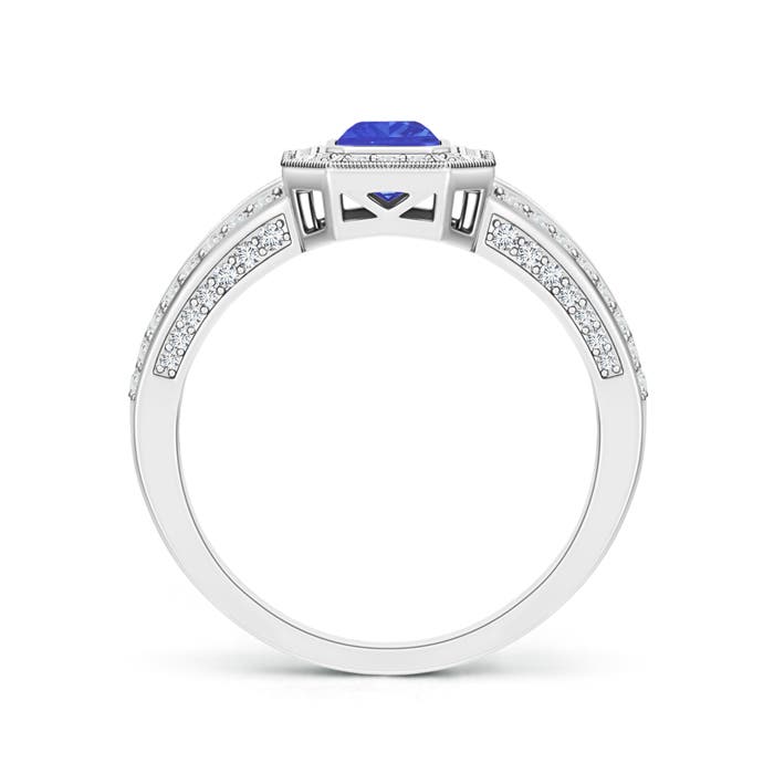 AAA - Tanzanite / 1.01 CT / 14 KT White Gold