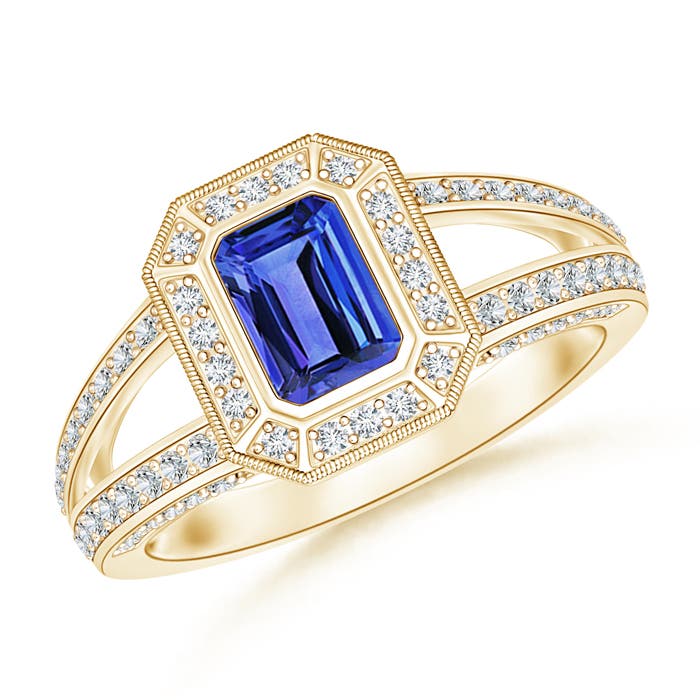 AAA - Tanzanite / 1.01 CT / 14 KT Yellow Gold