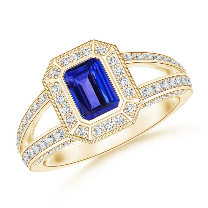 AAAA - Tanzanite / 1.01 CT / 14 KT Yellow Gold