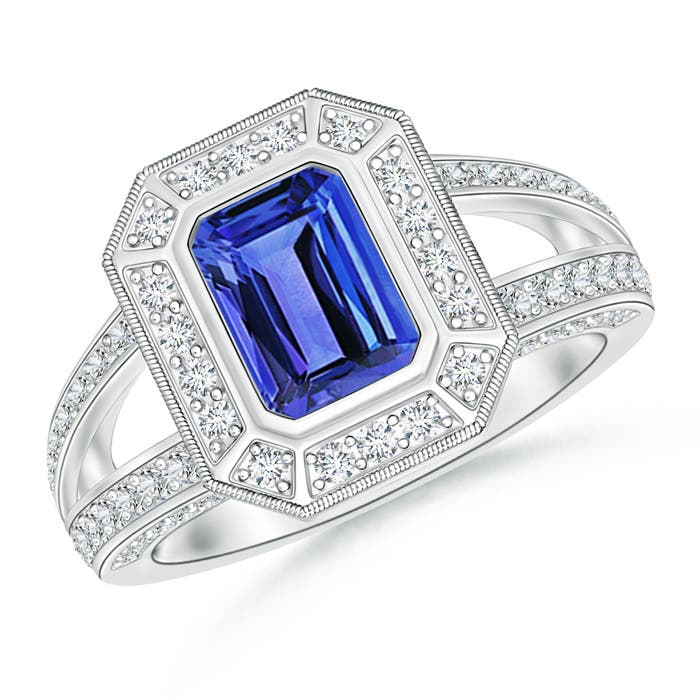 AAA - Tanzanite / 1.56 CT / 14 KT White Gold